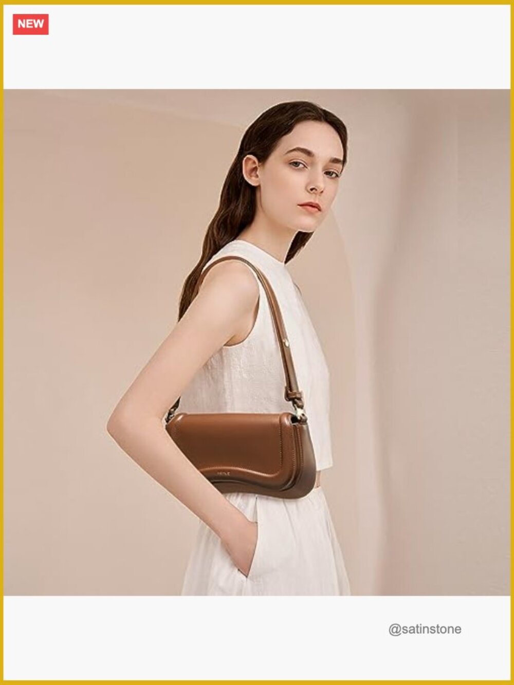 Trendy Waterproof Leather Shoulder Bag Crossbody Handbag Clutch Tote - Picture 3 of 7